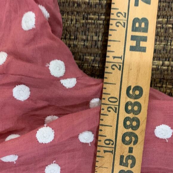 Zara Women's Pink Polka Dot Long Sleeve Button-Up Blouse Shirt Size S - Picture 5 of 7